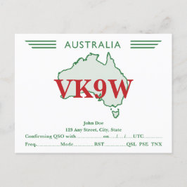 Postal Mapa de produtos para cartão QSL Retro Austrália V