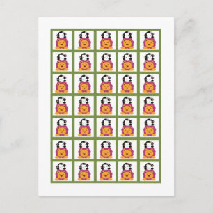 Postal Marcadores de Cartão Bingo Safari Doce