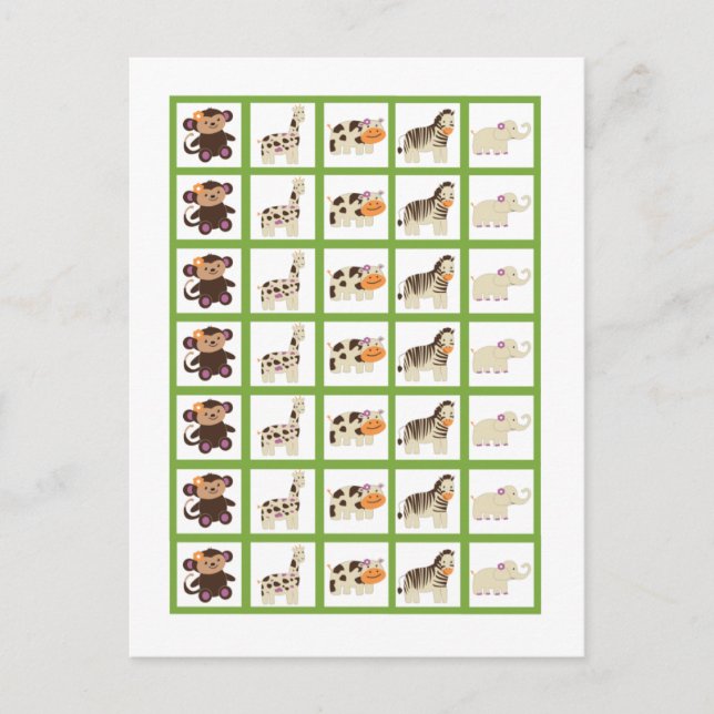 Postal Marcadores de Cartão de Bingo Animais Roxos Jacana (Frente)