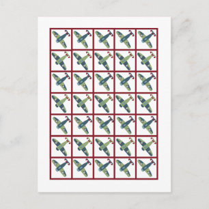 Postal Marcadores de Cartão de Bingo de Avião Antigo