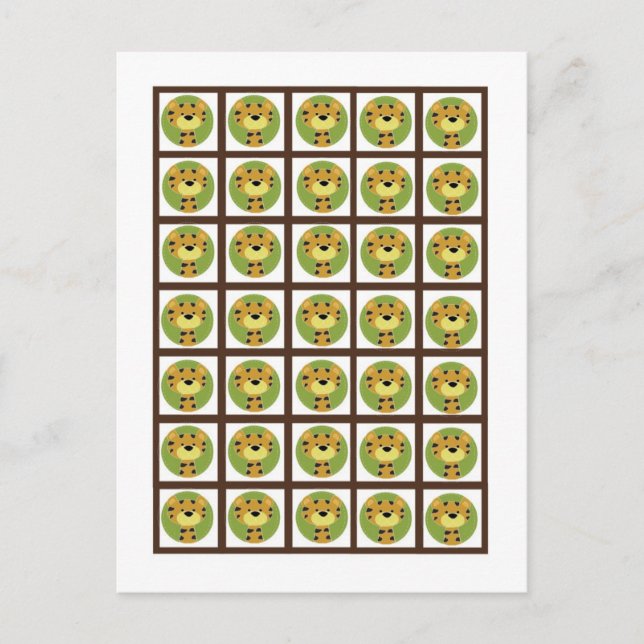 Postal Marcadores de Cartão de Bingo Jungle Tales Safari (Frente)