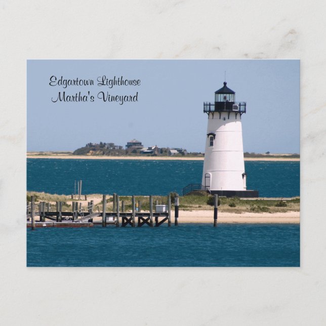Postal Martha's Vineyard, Cartão de Posto Edgartown Light (Frente)