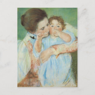 Postal Mary Cassatt Mãe e Filho Cartão do Dia das Mães