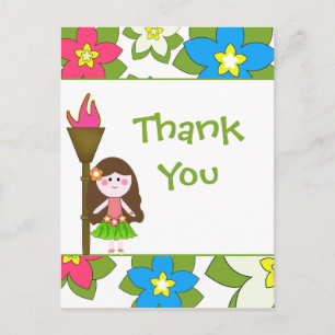 Postal Meninas tropicais bonitas obrigado seu cartão post