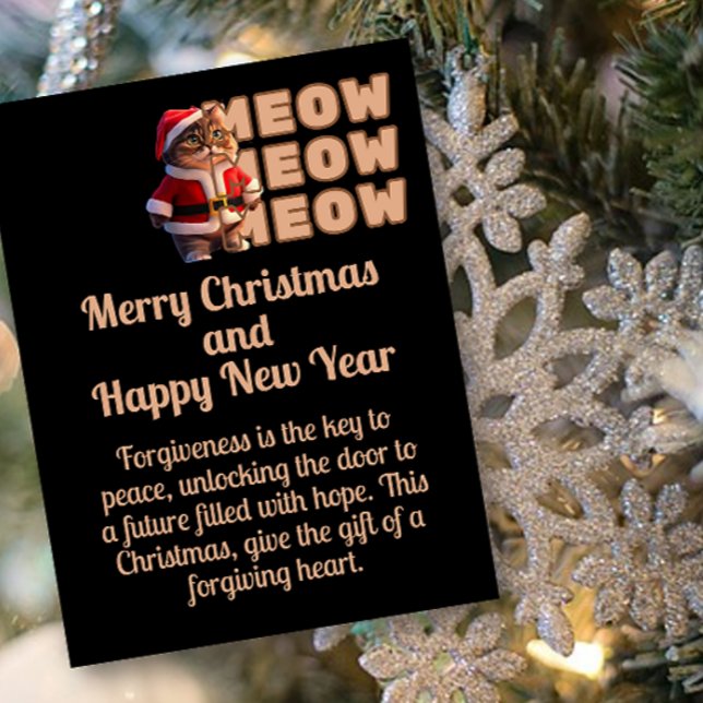Postal Meow Meow Meow Papais noeis Cat Cartão de Natal (Criador carregado)