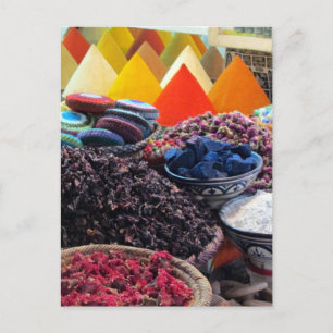 Postal mercado marrakech — especiarias — cartão post