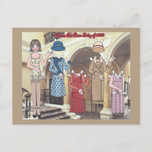 Postal Mimi, senhora do art deco do cartão de papel da