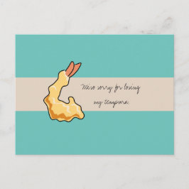 Postal "Miso Desculpe por perder minha tempura" Cartão de