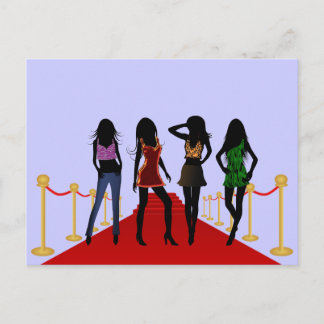 Postal Moças da Moda no Cartão Vermelho