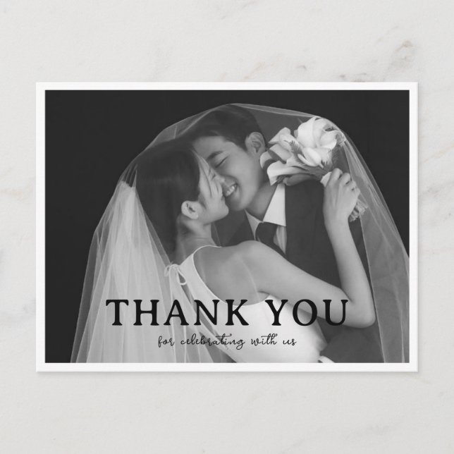 Postal Modelo de Cartão de Agradecimento de Casamento Min (Frente)