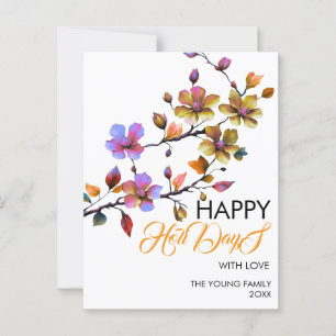 Postal Modelo de Cartão de Feriados Feliz, Editar com Tem