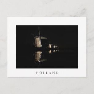 Postal Moinhos de vento iluminados na Holanda — cartão