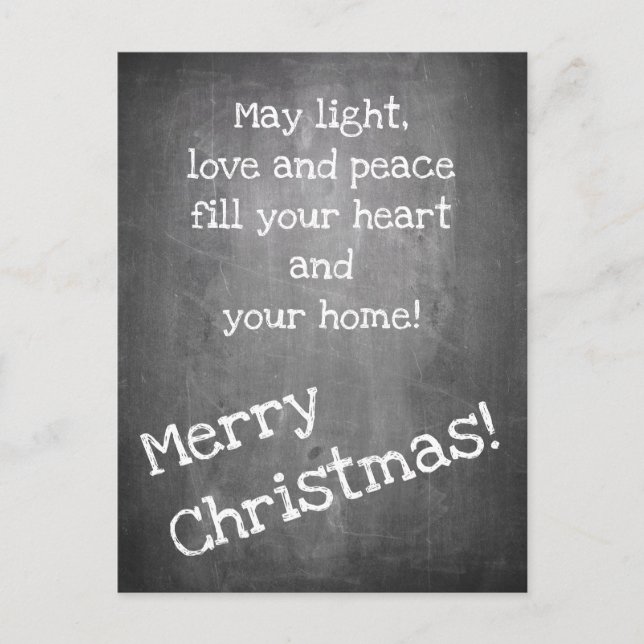 Postal Motivo de Natal em estilo quadro-negro - Cartão po (Frente)