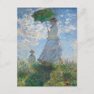 Postal Mulher Com um Guarda-Sol por Claude Monet Cartão P