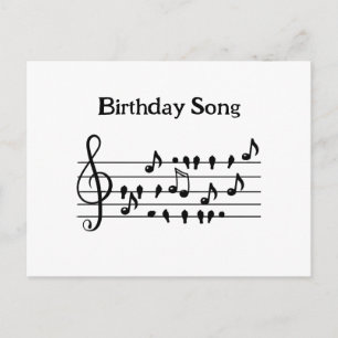 Postal Música Caprichosa de Pássaros Cartão de Aniversári