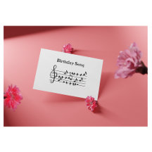 Música Fantasiosa de Pássaros Cartão de Aniversári