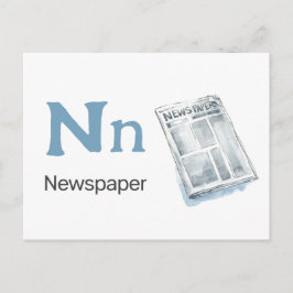 Postal N é para Jornal - Cartão Flash Alfabeto