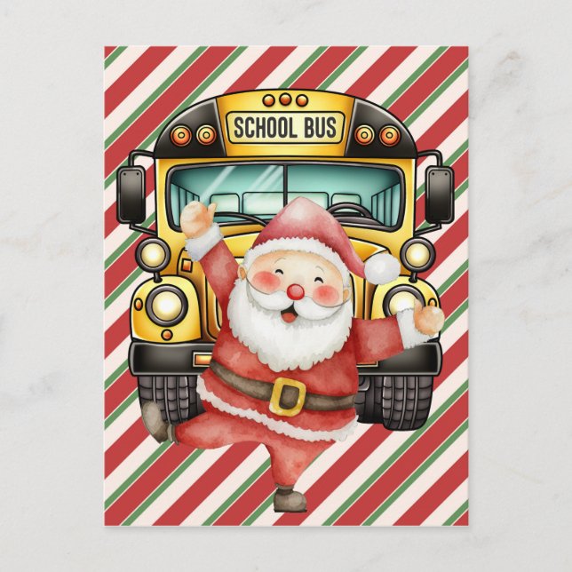 Postal Natal do Barramento Escolar para o Cartão de Sauda (Frente)