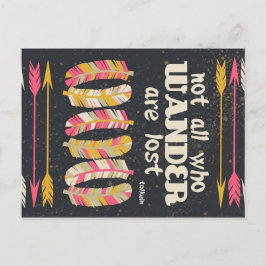 Postal Nem todos os que andam são perdidos no cartão post