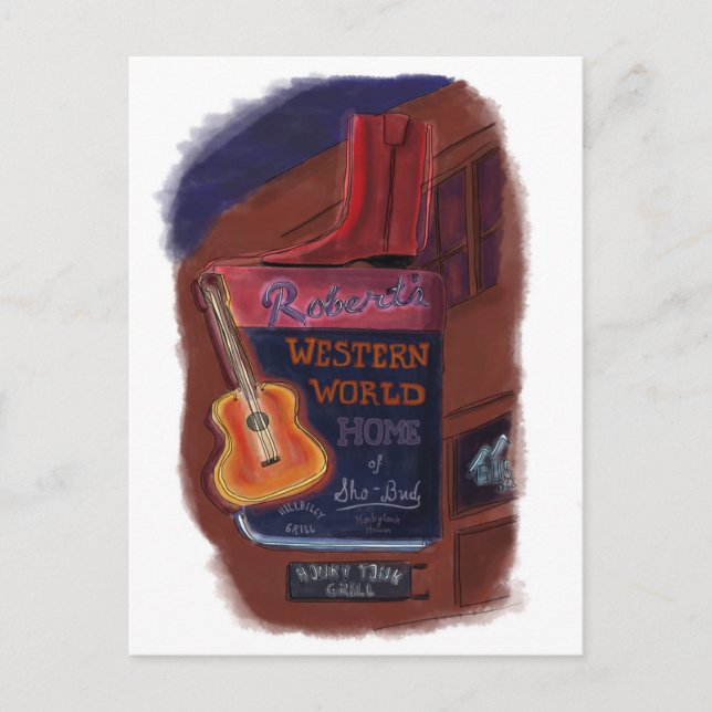 Postal Néon em Broadway Nashville Tennessee - cartão (Frente)