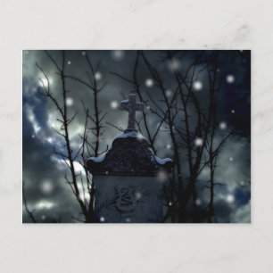 Postal Neve no cemitério cartão poste