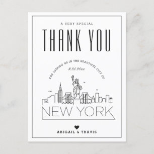 Postal New York Wedding Obrigados para o Vindo! Cartão