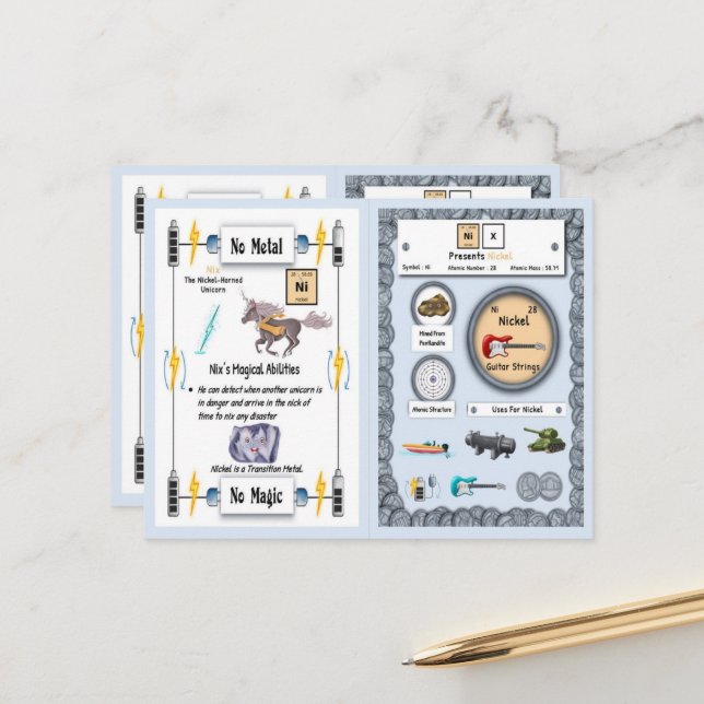 Postal Nix - Cartão de Jogo Níquel Horn Unicorn (Frente/Verso In Situ)