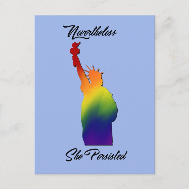 Postal No entanto, ela persistiu ao protesto do cartão po (Frente)