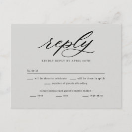 Postal No Último Cartão de Resposta RSVP De Casamento