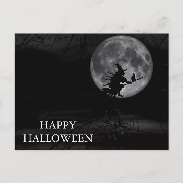 Postal Noite Assustadora de Halloween com Corujas Cartão  (Frente)