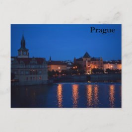 POSTAL NOITE SOBRE O CARTÃO DE PRAGA