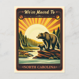 Postal Nos mudamos para a Carolina do Norte | Cartão post