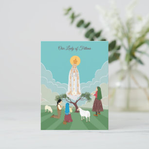 Postal Nossa Senhora da Fátima e o cartão de oração dos p