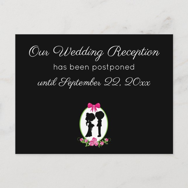 Postal Nosso Cartão de Adiamento de Recepção de Casamento (Frente)