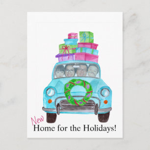 Postal Novo cartão com fotos personalizável Home