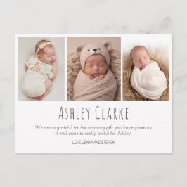Postal Novo cartão moderno de nascimento de fotografia