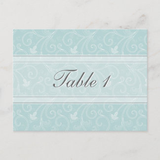 Postal Número da Tabela Cartão de Casamento Azul Claro Fl