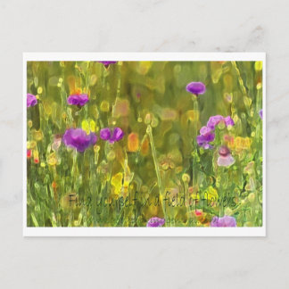 Postal O campo floresce o cartão