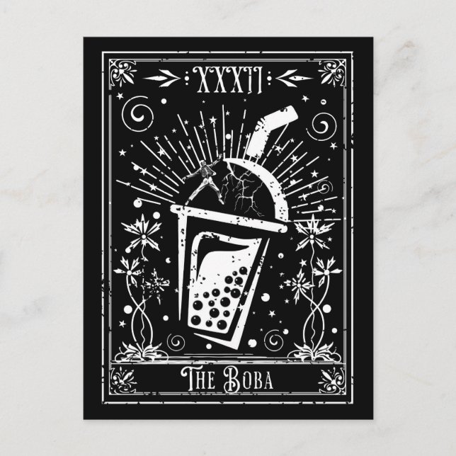 Postal O Cartão Boba Tea Tarot (Frente)