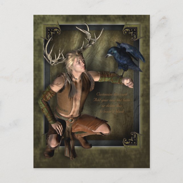 Postal O cartão customizável do veado (Frente)