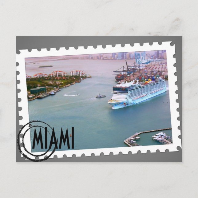 Postal O CARTÃO DE MIAMI DO ~Miami~, PERSONALIZA-O! (Frente)