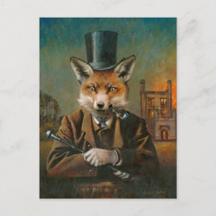Postal O Cartão de Posto Dapper Fox