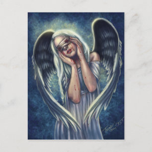 Postal O cartão ferido do anjo