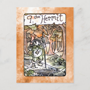 Postal O Cartão Hermit Tarot