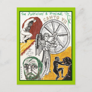 Postal O inferno de Dante, cartão do Canto VII
