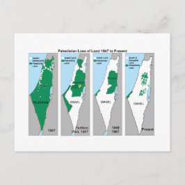 Postal O mapa Shrinking de Palestina - cartão