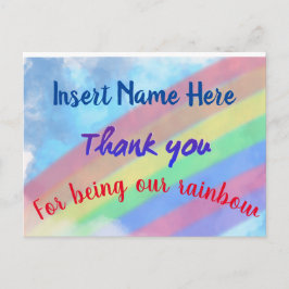 Postal O Rainbow Obrigado Cartão