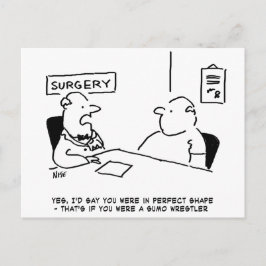 Postal Obeso no Cartão do Médico