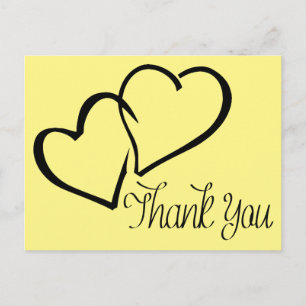 Postal Obrigado Cartão De Posto De Corações Pretos E Amar