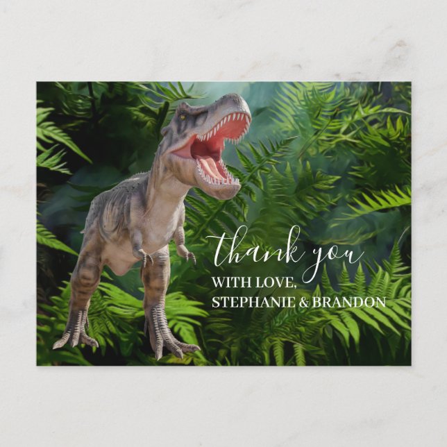 Postal Obrigado Dinossauro selva Jurassino World Cartão P (Frente)